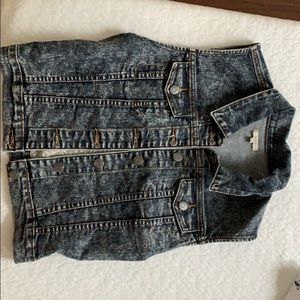 Denim and lace back vest